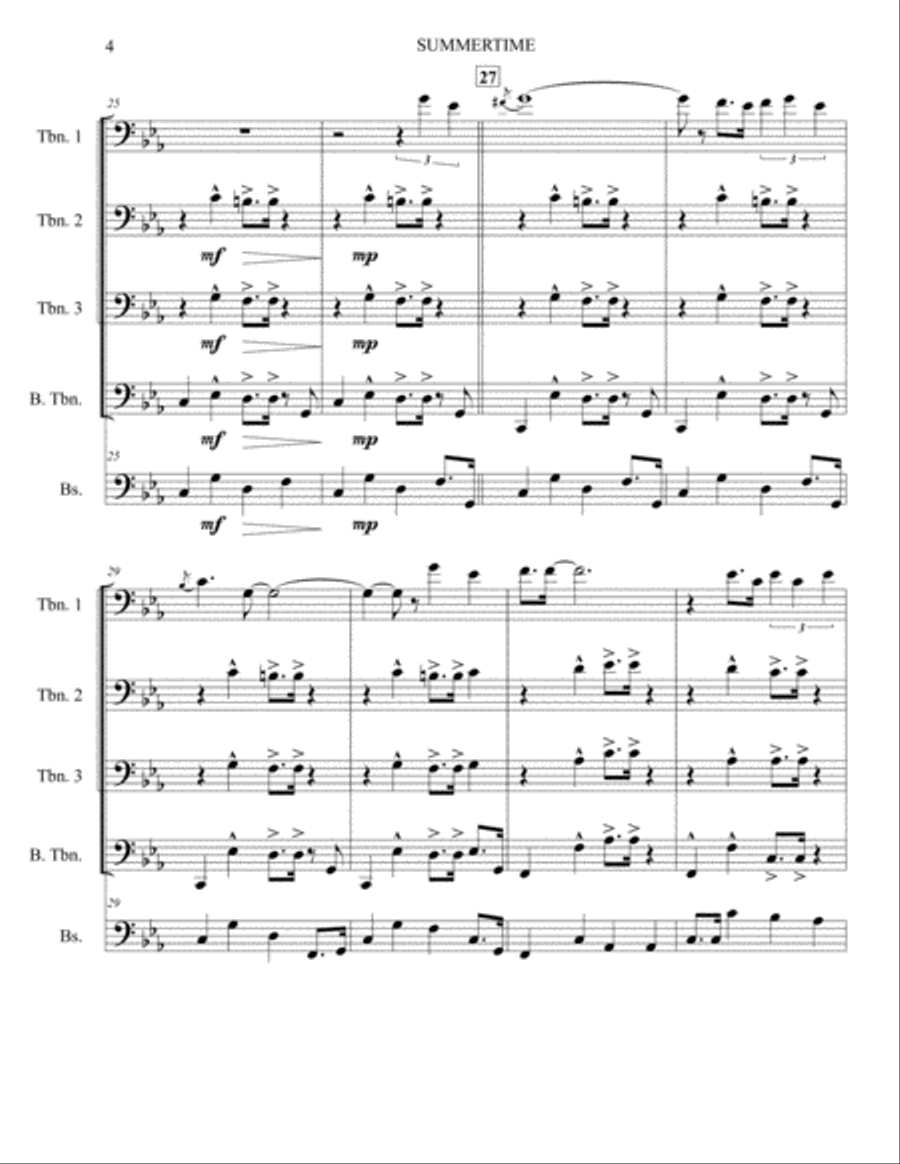 Summertime Summertime Brass Ensemble scores gallery preview page 4