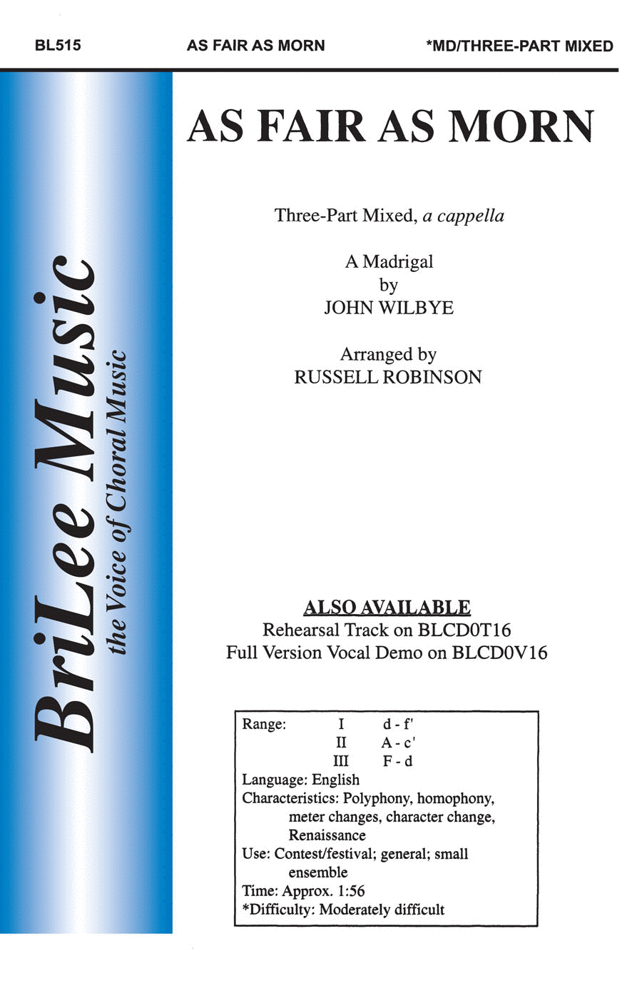 As Fair As Morn 3-Part scores gallery preview page 1