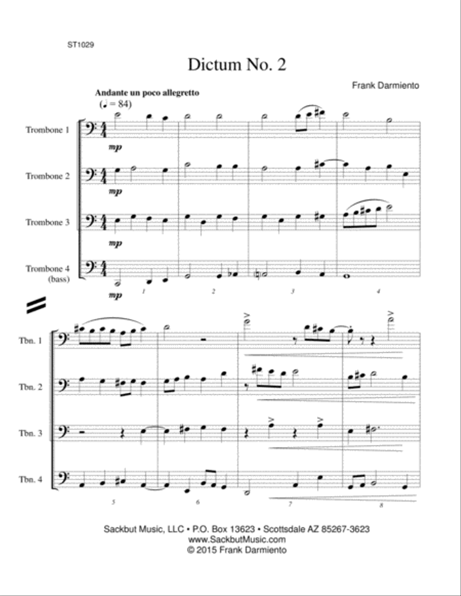Dictum No. 2 Brass Ensemble scores gallery preview page 1