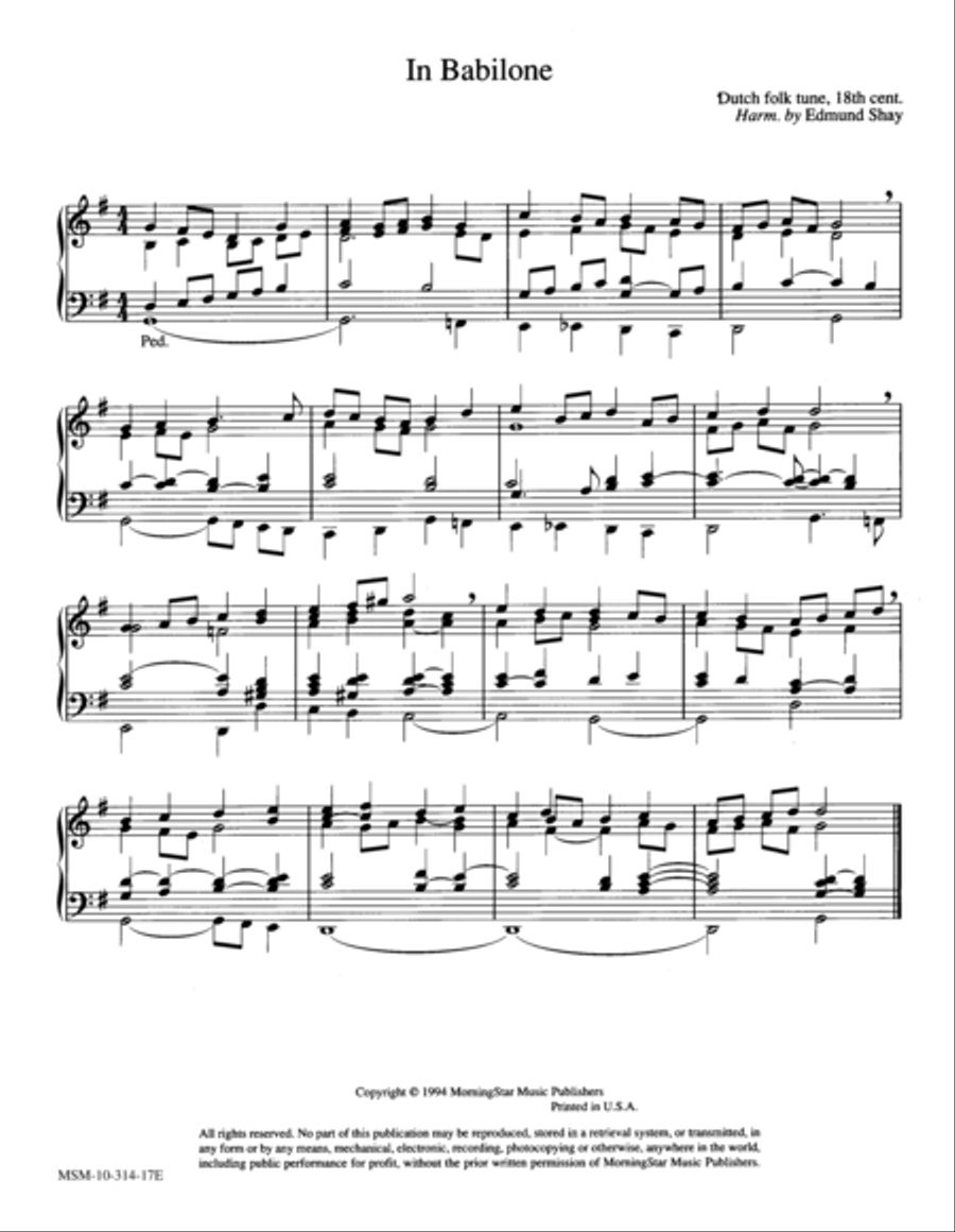 In Babilone Organ scores gallery preview page 1