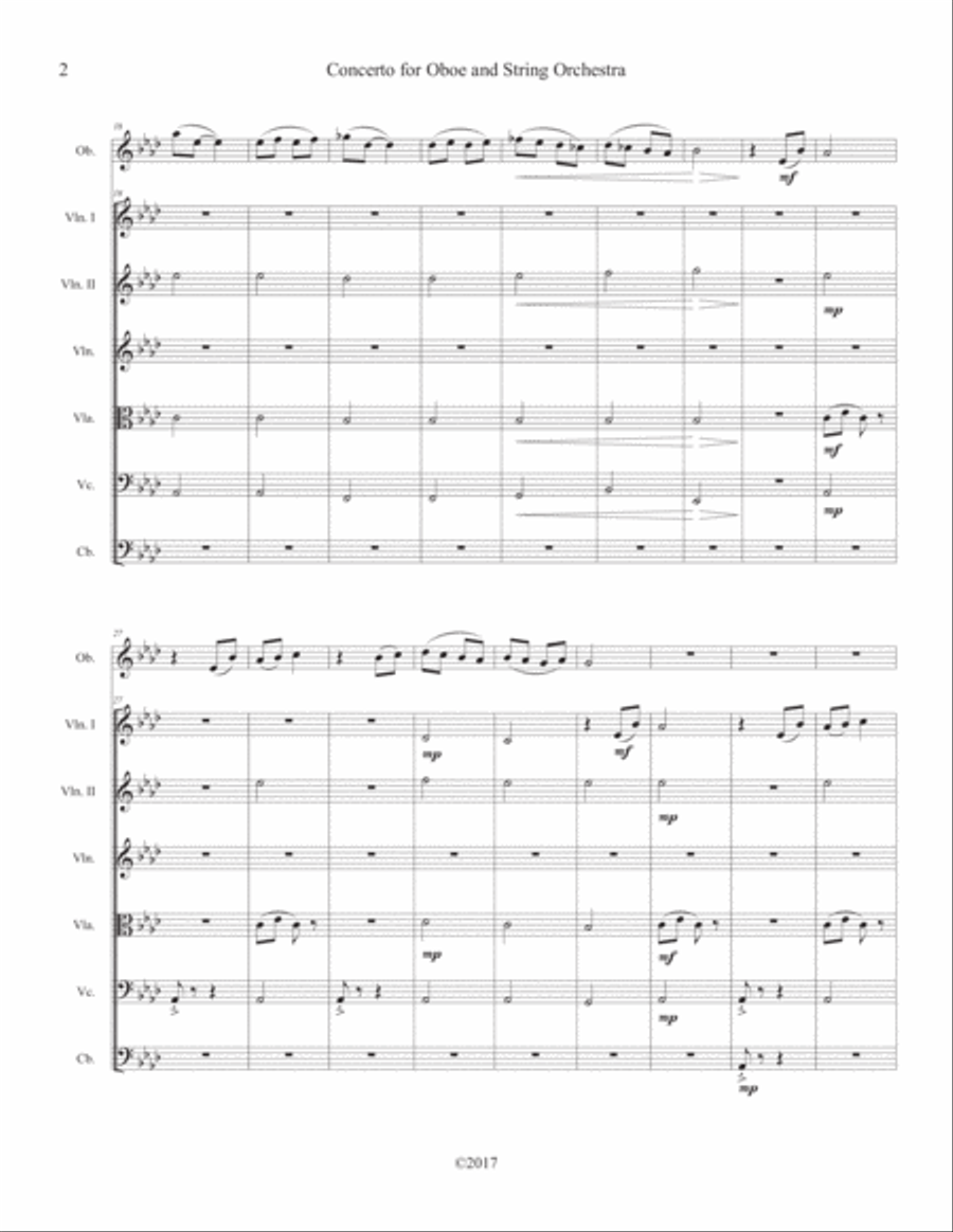 Far and Away: Concerto for Oboe and String Orchestra in A flat Major (8 1/2 x 11) Chamber Orchestra scores gallery preview page 5