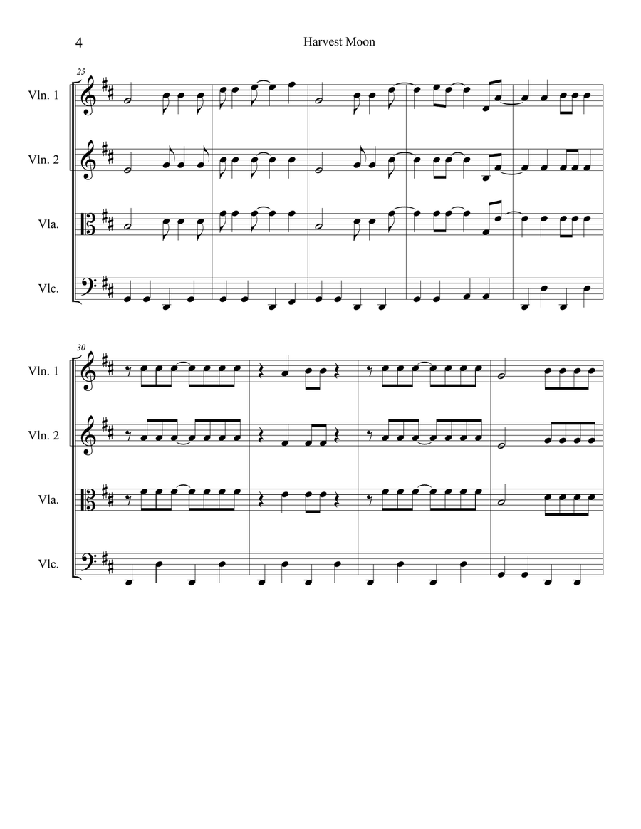 Harvest Moon String Quartet scores gallery preview page 4