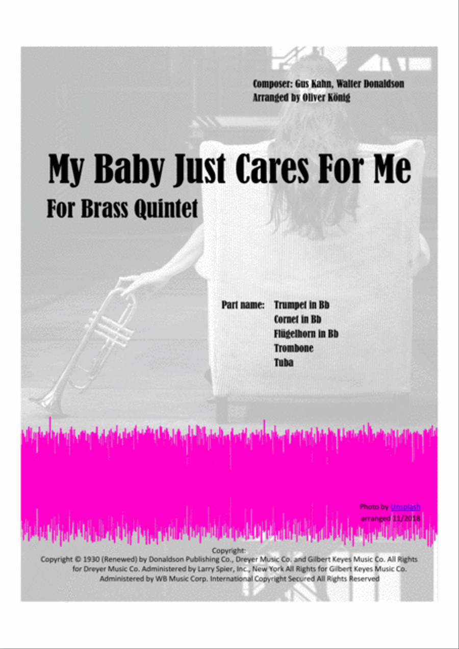 My Baby Just Cares For Me Brass Ensemble scores gallery preview page 1