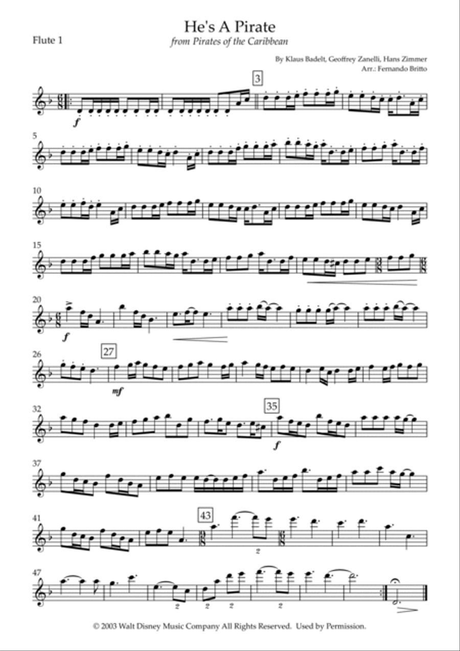 He's A Pirate Woodwind Trio scores gallery preview page 3