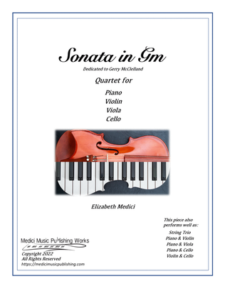 Book cover for Sonata in Gm - Quartet for Piano, Violin, Viola, & Cello