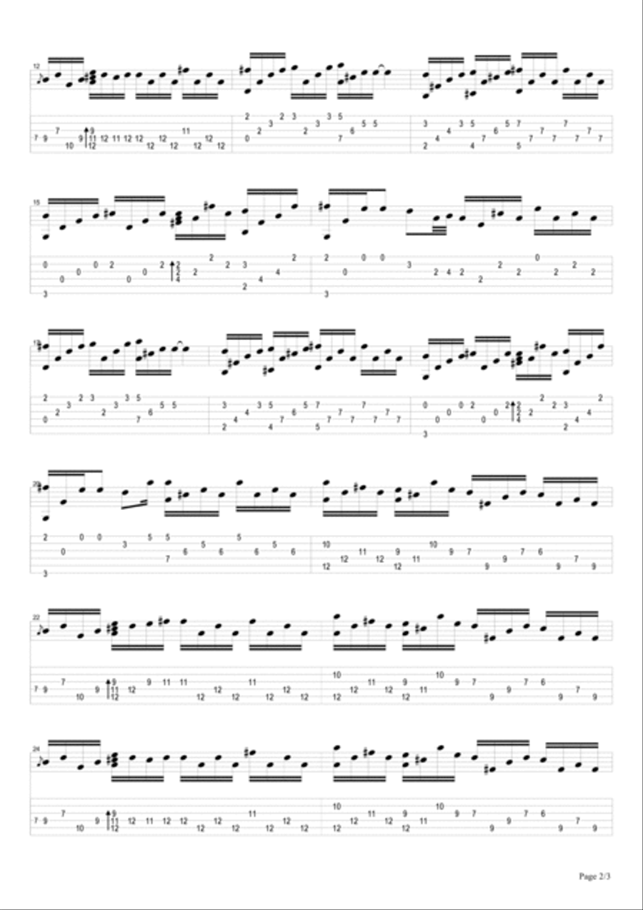 First Flakes of Snow Guitar Tablature scores gallery preview page 2