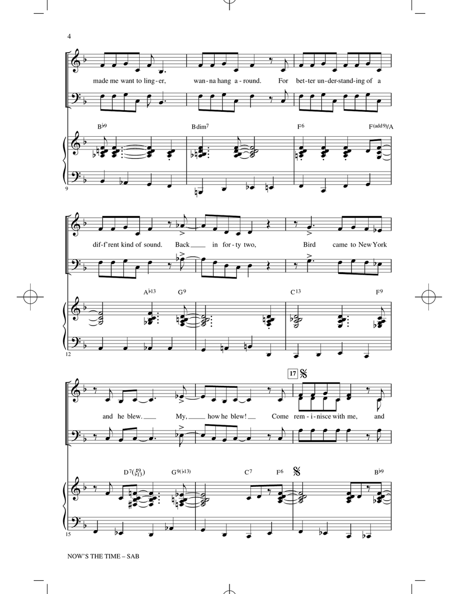 Now's The Time (arr. Kirby Shaw) 3-Part scores gallery preview page 2
