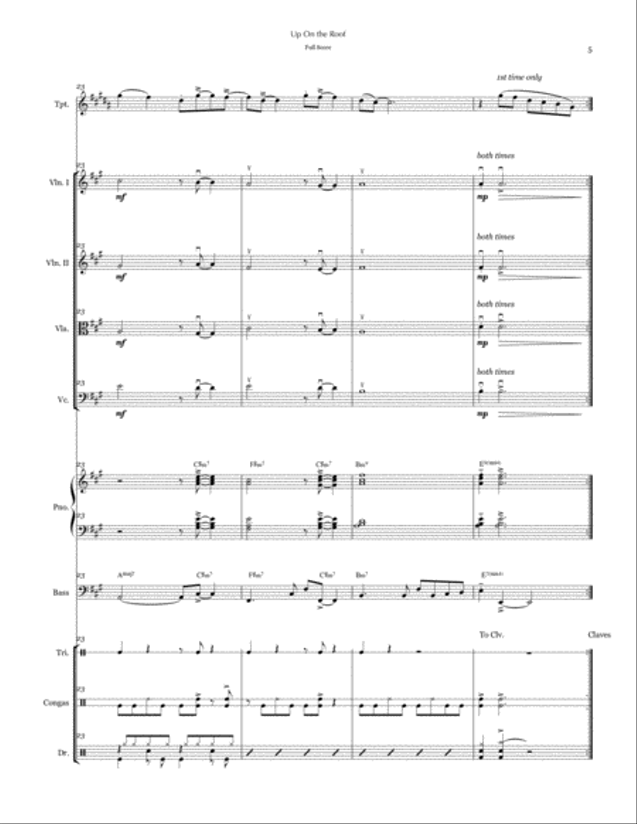 Up On The Roof Small Ensemble scores gallery preview page 5
