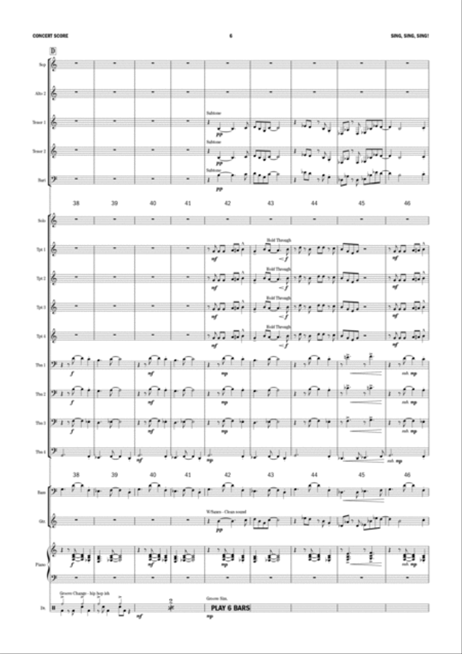 Sing, Sing, Sing Jazz Ensemble scores gallery preview page 6