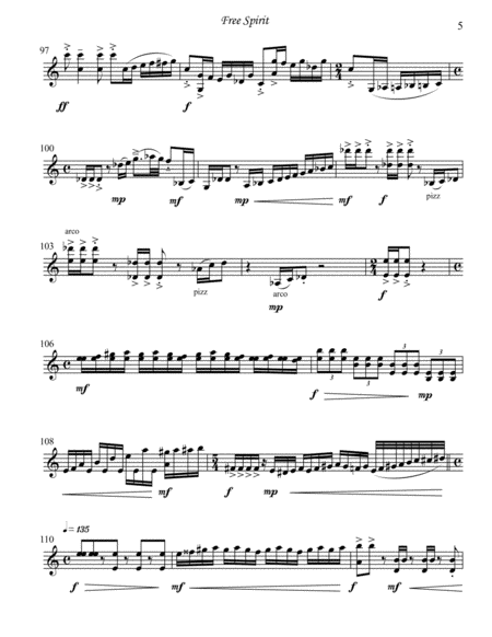 "Free Spirit" (2010), for solo violin Violin Solo - Digital Sheet Music