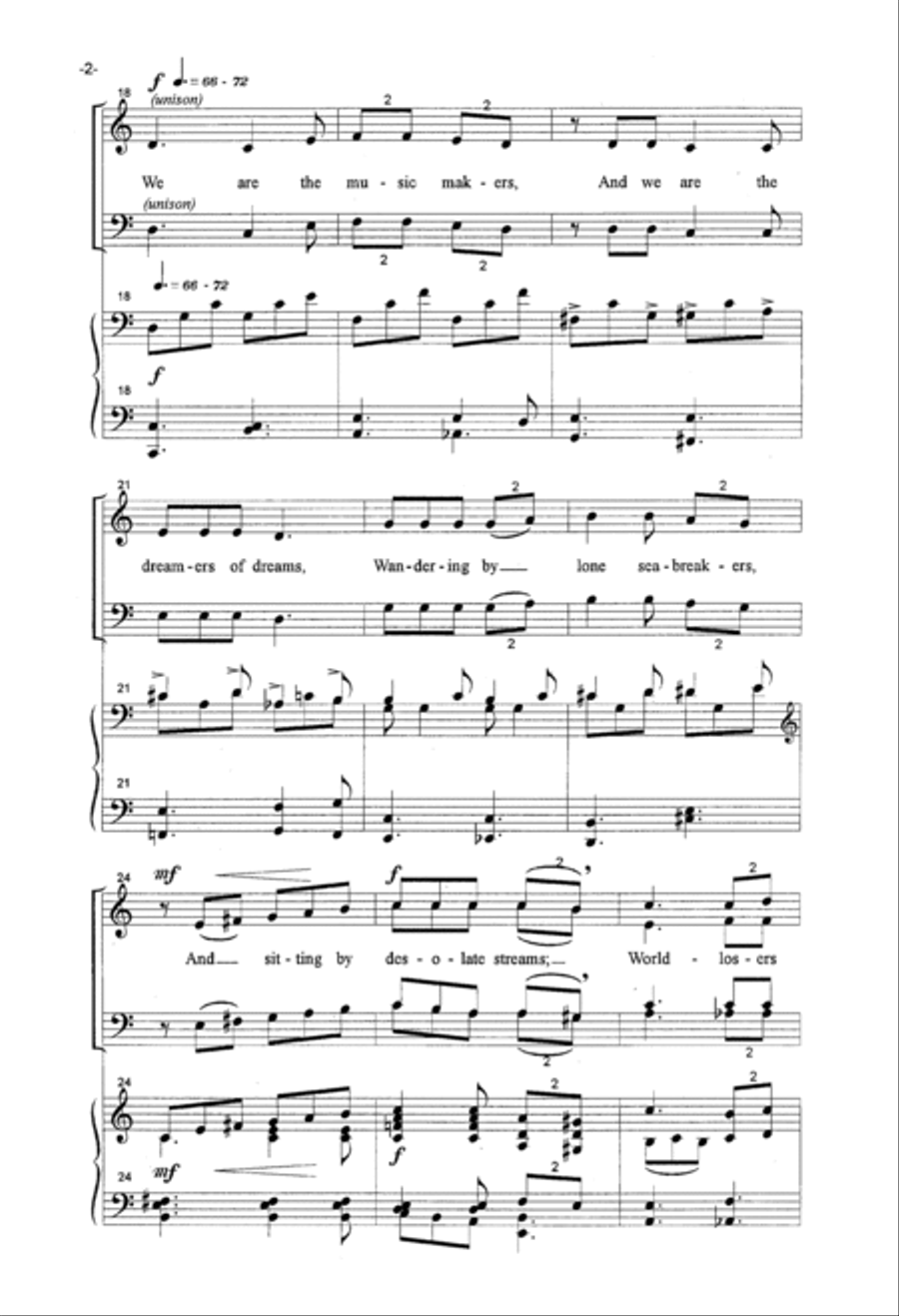 We Are The Music Makers 4-Part scores gallery preview page 2