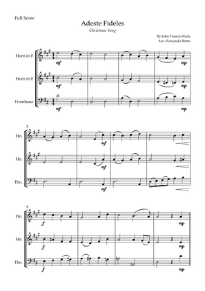 Adeste Fideles (Christmas Song) for Brass Trio