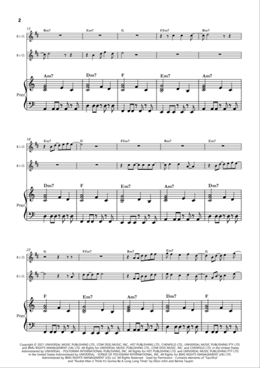Cold Heart (pnau Remix) Woodwind Duet scores gallery preview page 2