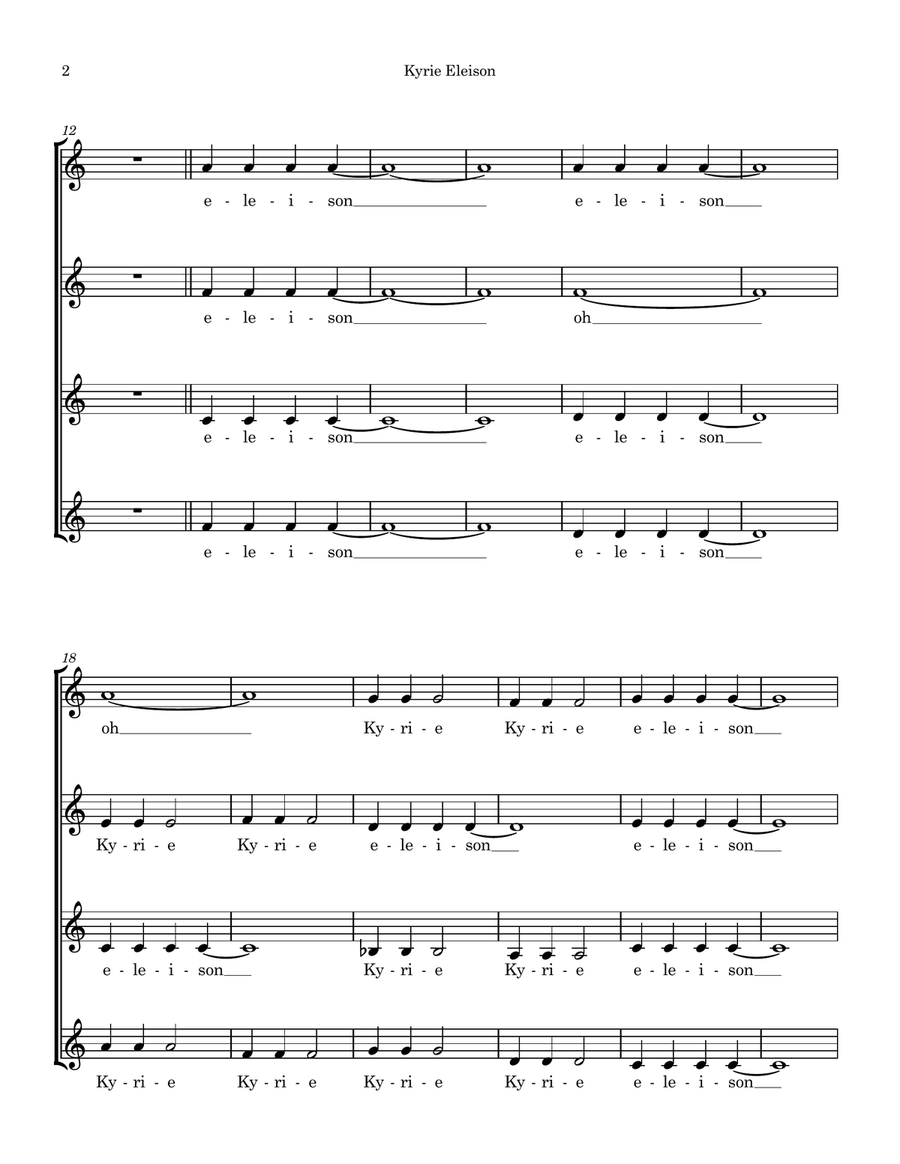 Kyrie Eleison Boys Choir SSAA SSAA scores gallery preview page 2