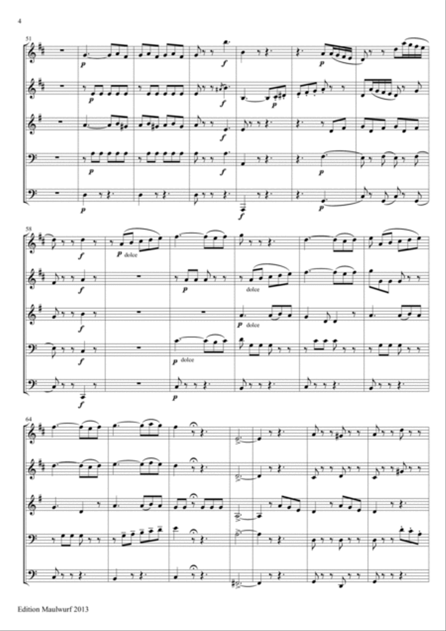 Cavatina of Figaro Cavatina of Figaro Brass Quintet scores gallery preview page 6