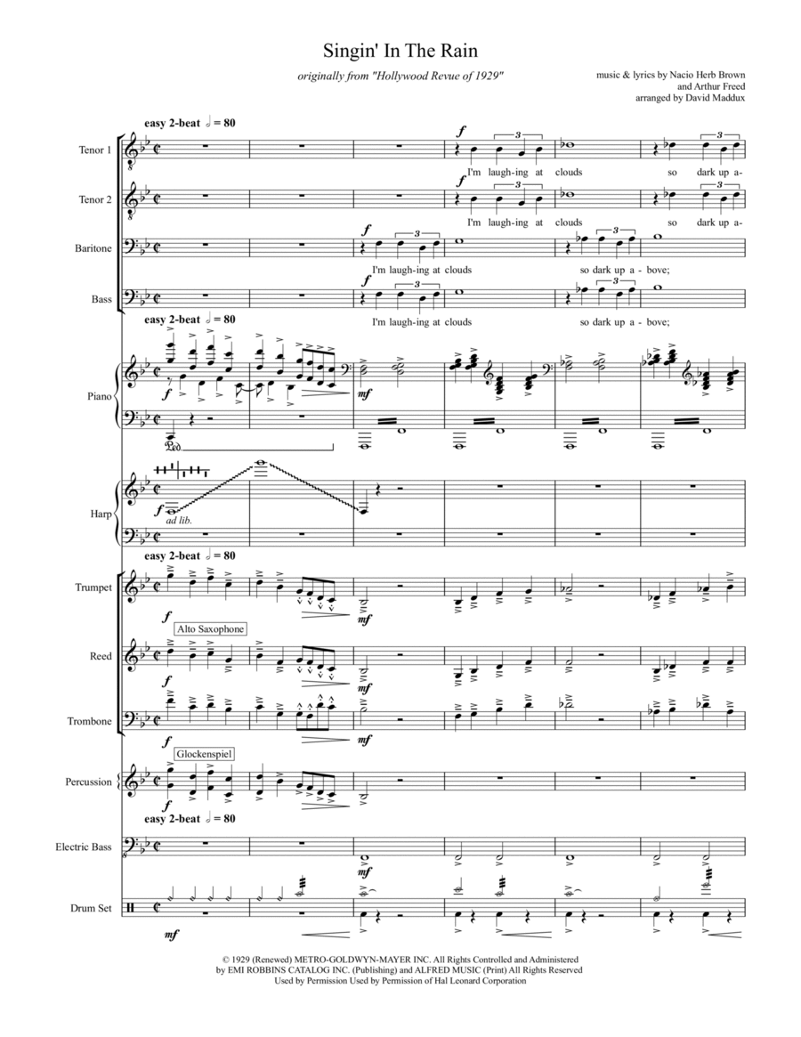 Singin' In The Rain Large Ensemble scores gallery preview page 1