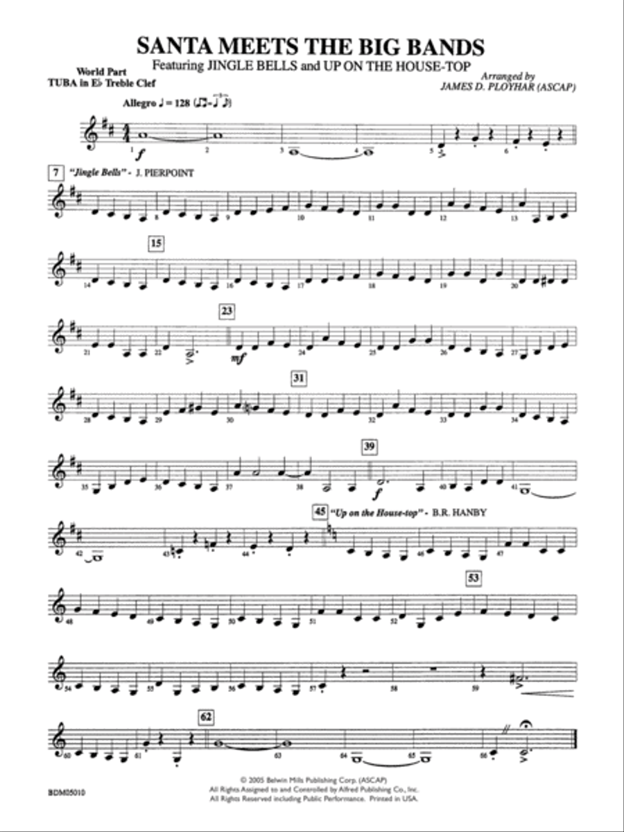 Santa Meets the Big Bands: WP E-flat Tuba T.C. Concert Band scores gallery preview page 1