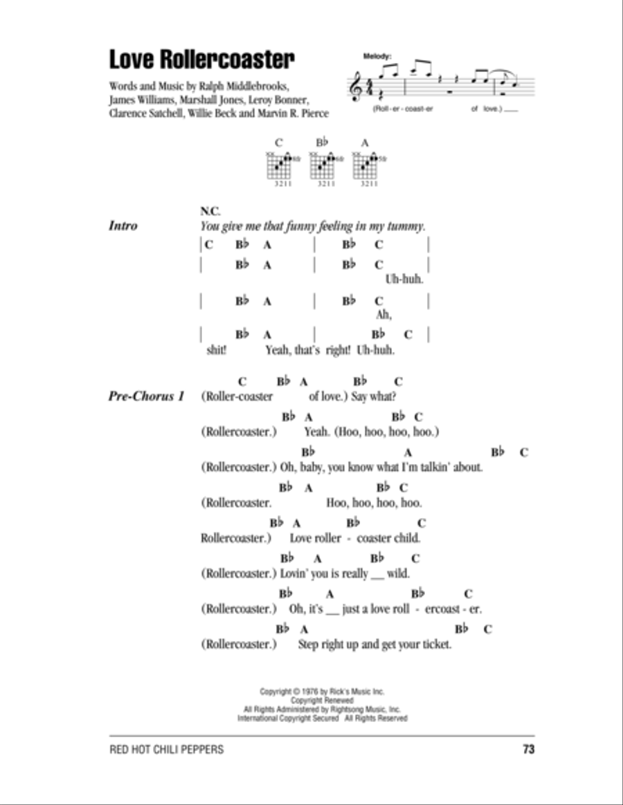 Love Rollercoaster Acoustic Guitar scores gallery preview page 1