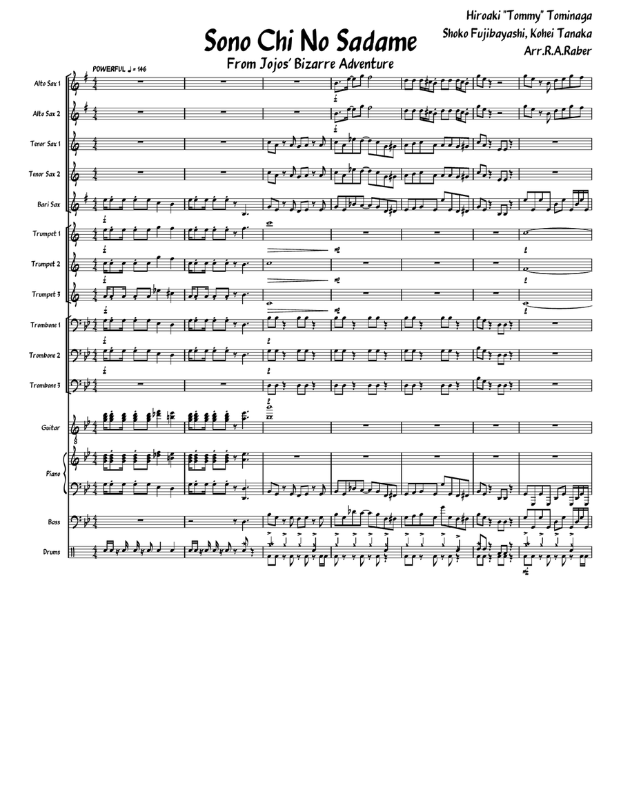 Sono Chino Sadame Sono Chino Sadame Jazz Ensemble scores gallery preview page 1