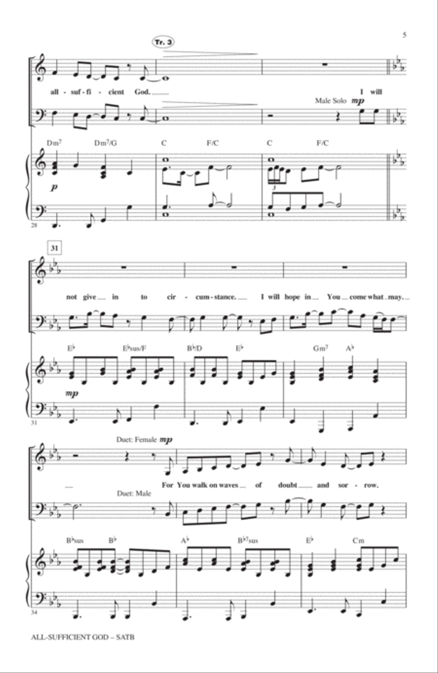 All-Sufficient God 4-Part scores gallery preview page 4