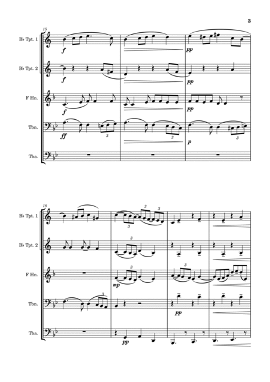 XII - B.G.N - Enigma Variations - Brass Quintet Brass Quintet scores gallery preview page 3