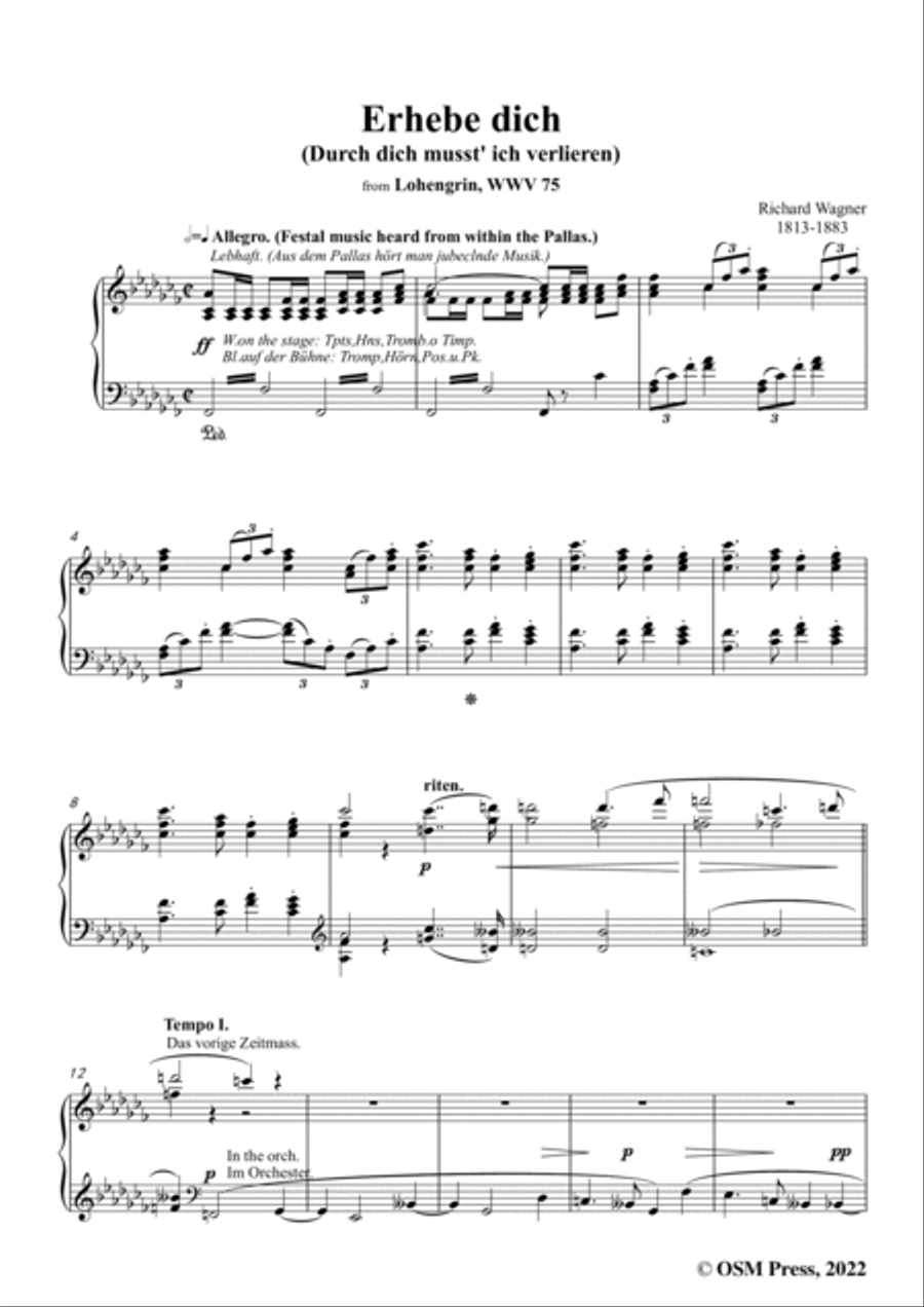 R. Wagner-Erhebe dich(Durch dich musst ich verlieren),in a flat minor,from Lohengrin,WWV 75 Voice scores gallery preview page 3