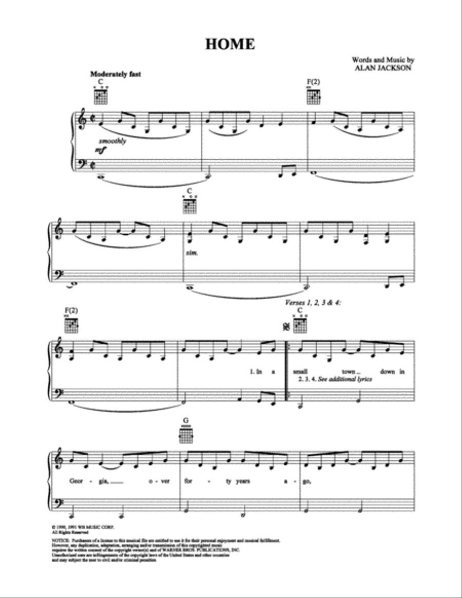 Home Piano, Vocal, Guitar scores gallery preview page 1