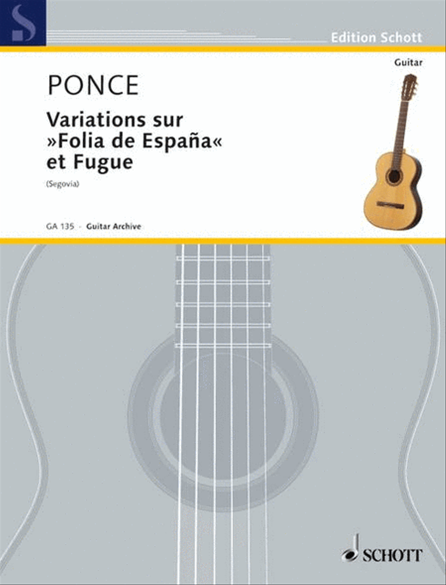Variations on Folia de España and Fugue Acoustic Guitar scores gallery preview page 1