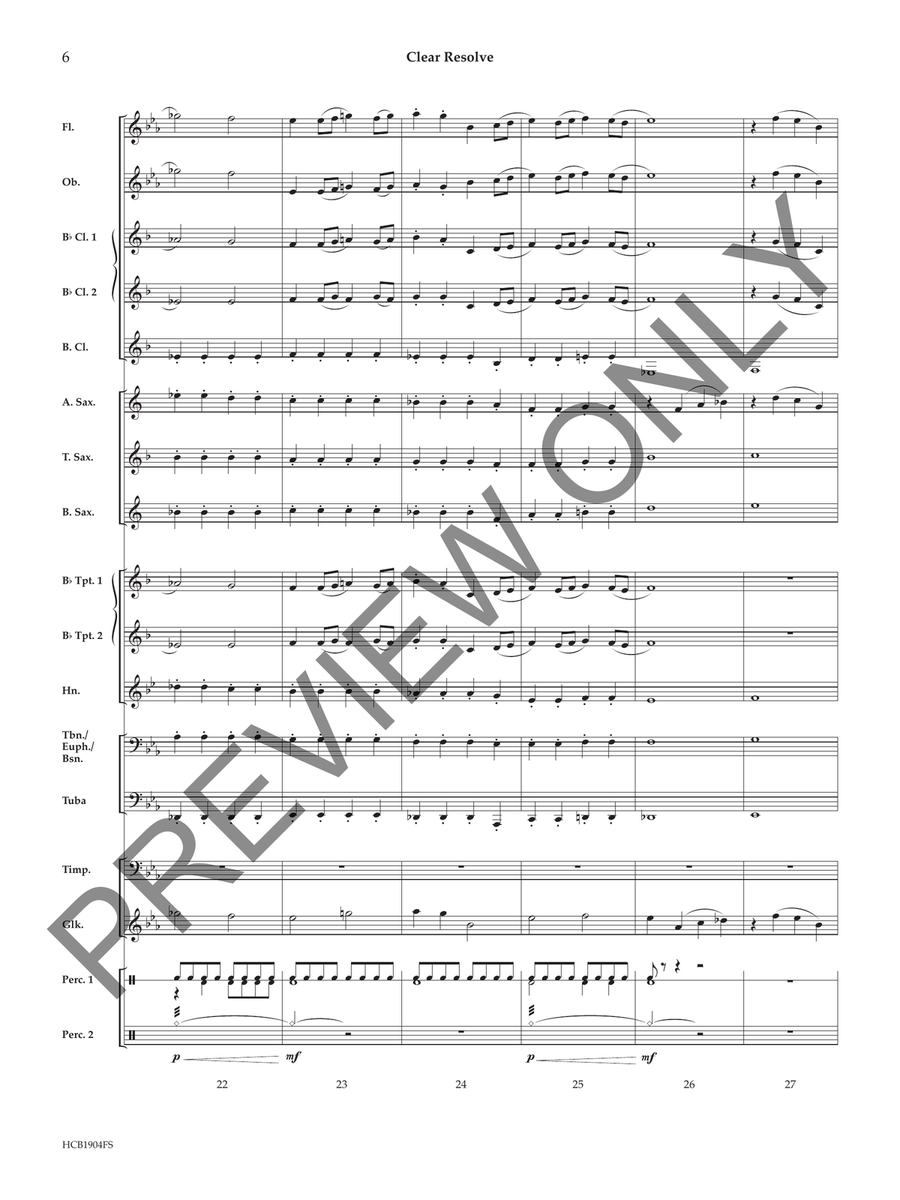 Clear Resolve (Score) Concert Band scores gallery preview page 7