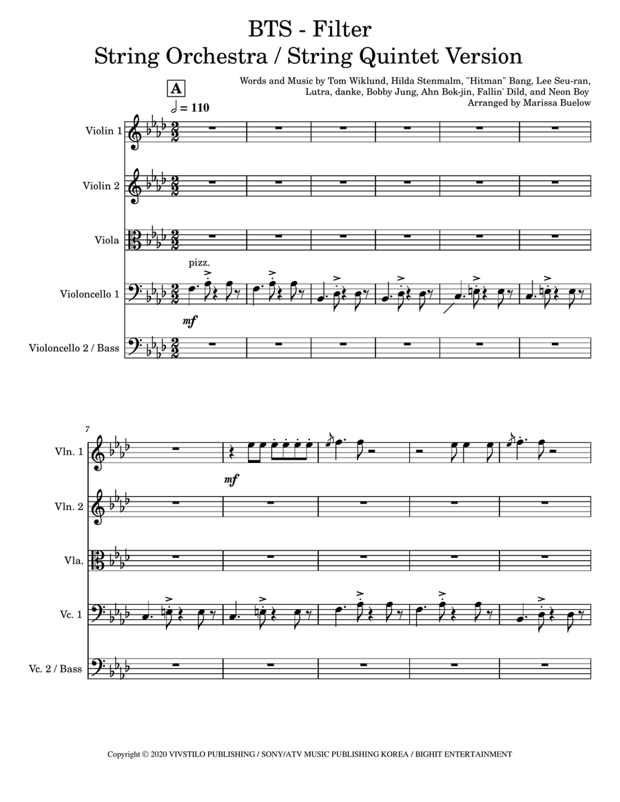 Filter String Quintet scores gallery preview page 1