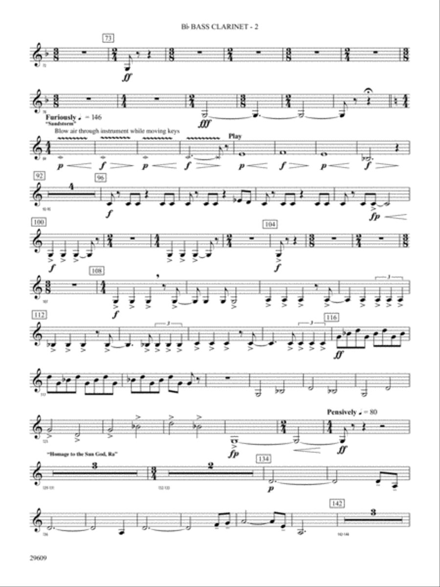 Echoes of Egypt: B-flat Bass Clarinet Concert Band scores gallery preview page 2