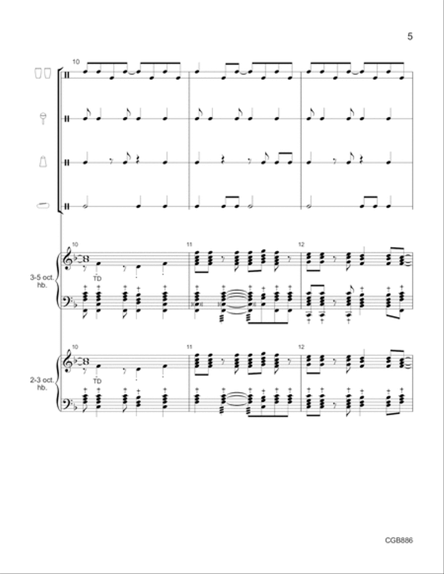 Sanna, Sannanina (Holy, Most Holy Lord) - Full Score Handbell Choir scores gallery preview page 5