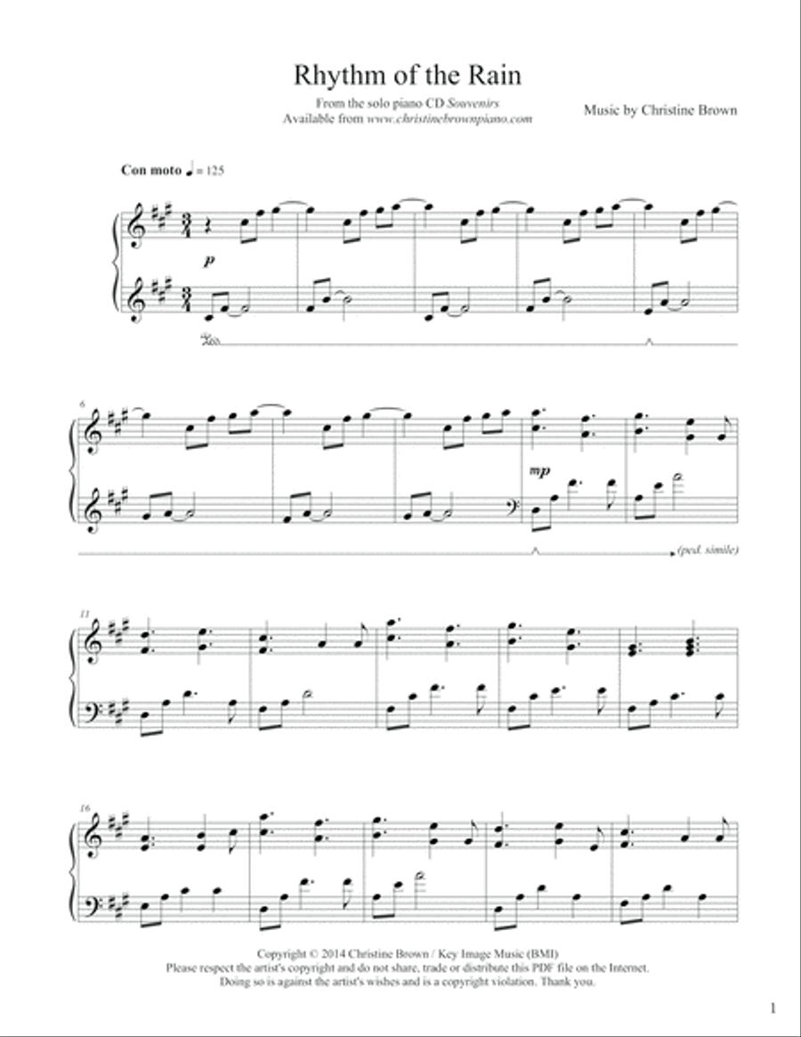 Solo Piano - SOUVENIRS Songbook - Christine Brown Piano Solo scores gallery preview page 3