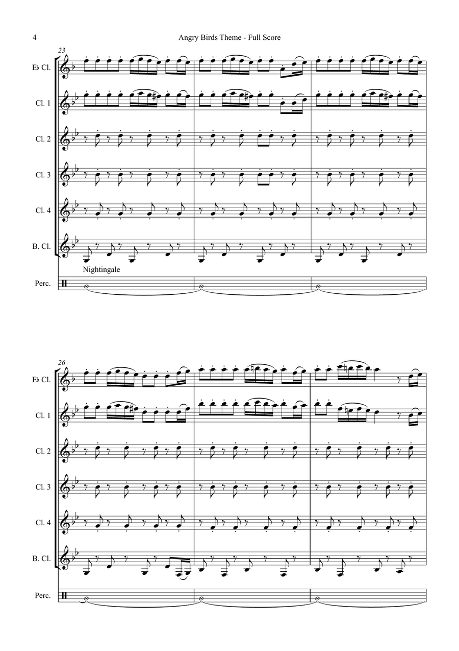Angry Birds Theme Small Ensemble scores gallery preview page 6