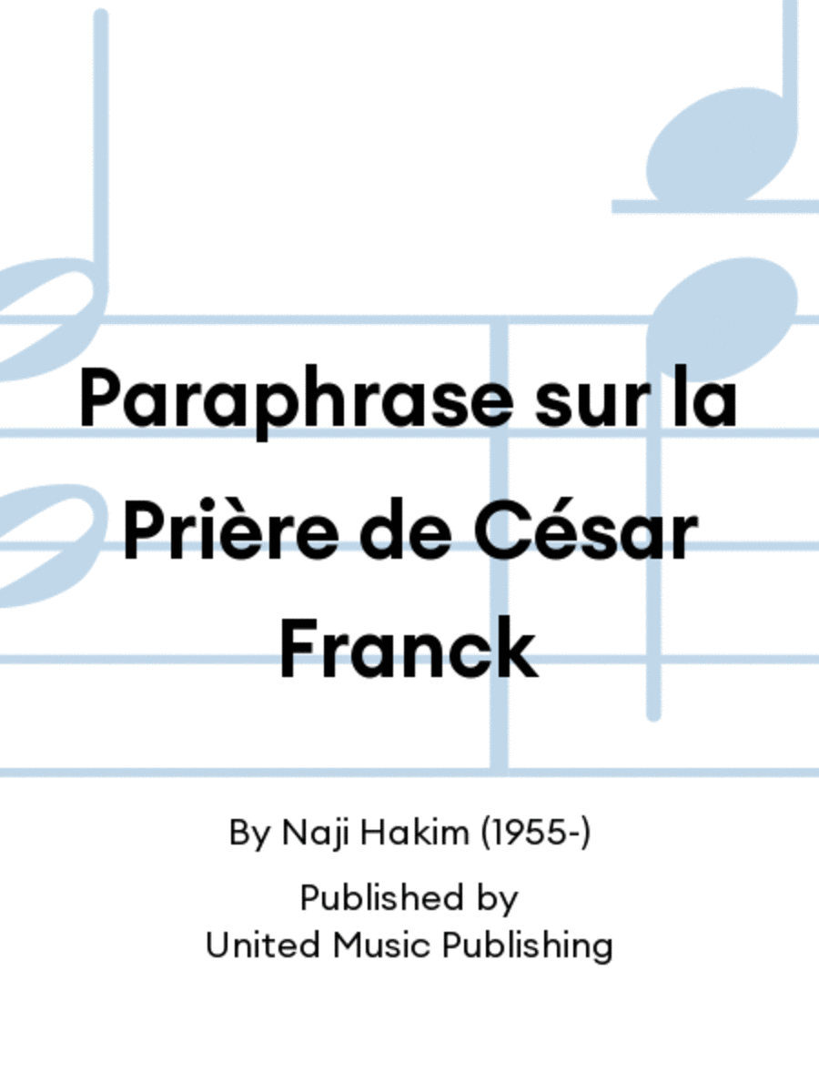 Paraphrase sur la Prière de César Franck Violin Solo scores gallery preview page 1