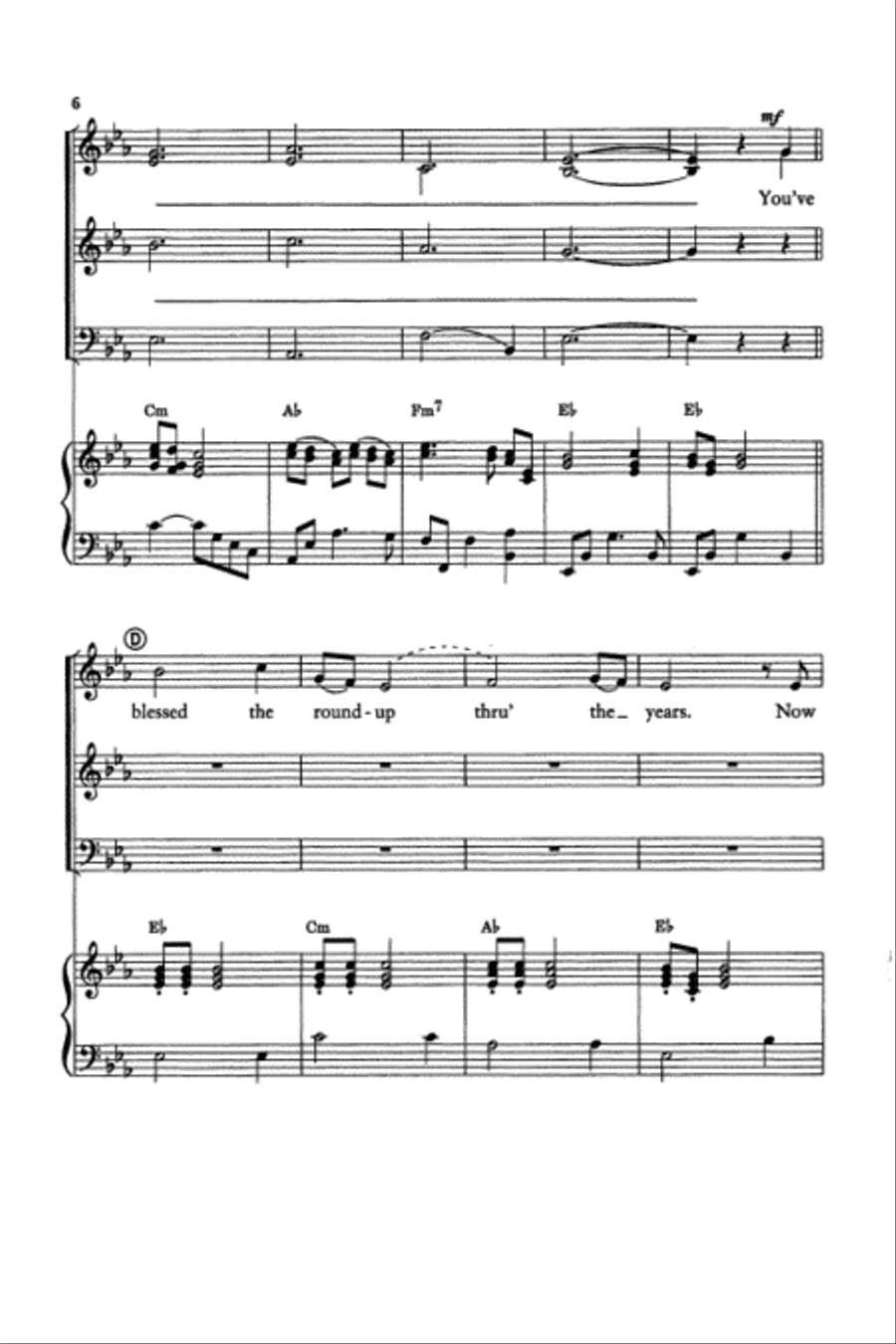 A Cowboy's Prayer A Cowboy's Prayer 4-Part scores gallery preview page 5