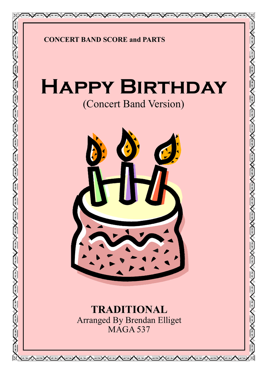 Happy Birthday - Concert Band Score and Parts PDF Concert Band scores gallery preview page 1