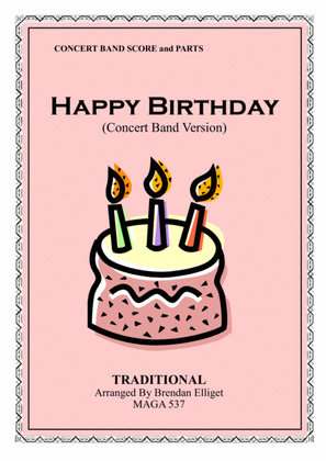 Happy Birthday - Concert Band Score and Parts PDF