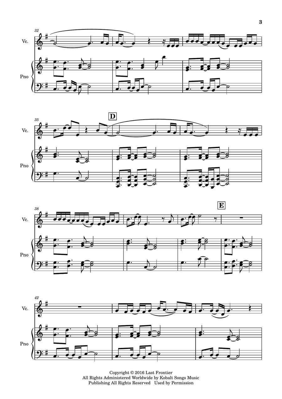 Ocean Eyes Piano scores gallery preview page 4