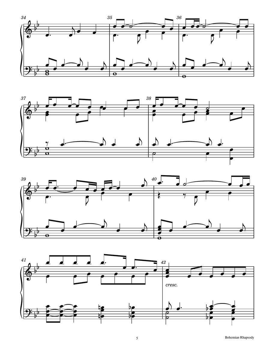 Bohemian Rhapsody - Score Only Handbell Choir scores gallery preview page 5