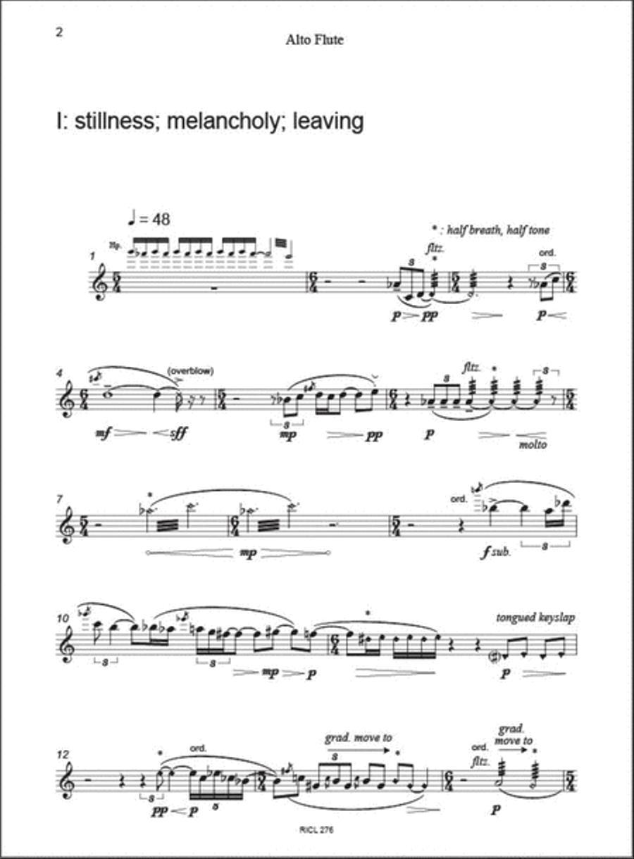 Three Songs of Home Flute scores gallery preview page 4