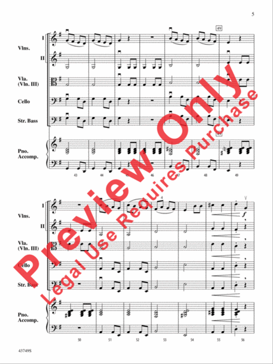 March from Suite No. 1 String Orchestra scores gallery preview page 6