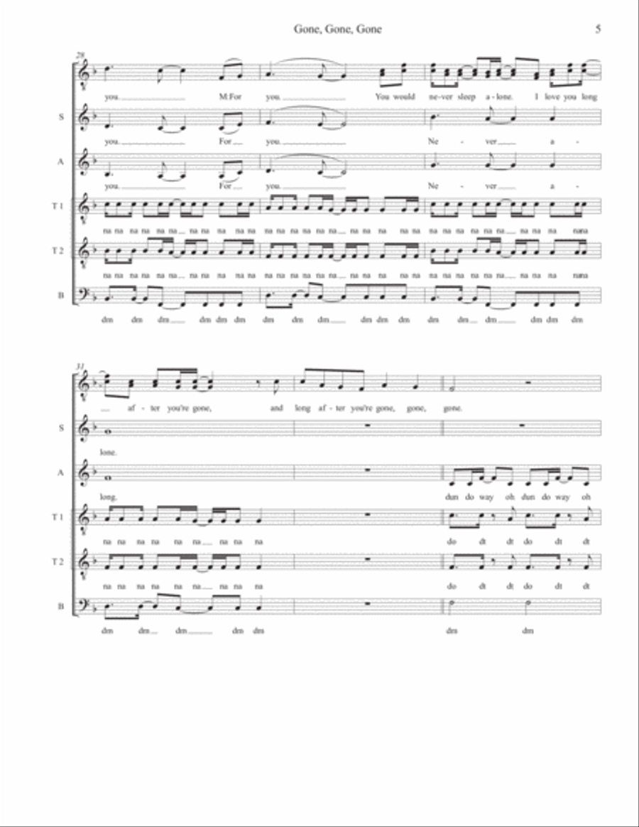 Gone, Gone, Gone Divisi scores gallery preview page 5