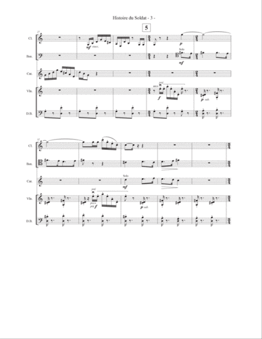 Histoire du Soldat Concert Suite Chamber Music scores gallery preview page 6