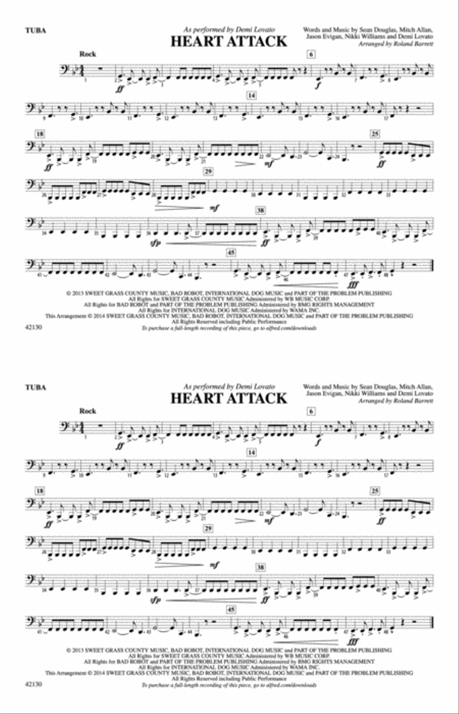 Heart Attack: Tuba Heart Attack: Tuba Marching Band scores gallery preview page 1