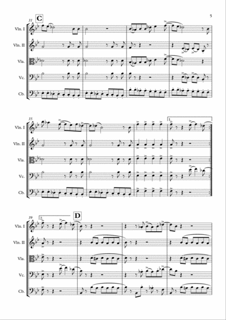 I Got You (I Feel Good) String Quintet scores gallery preview page 6