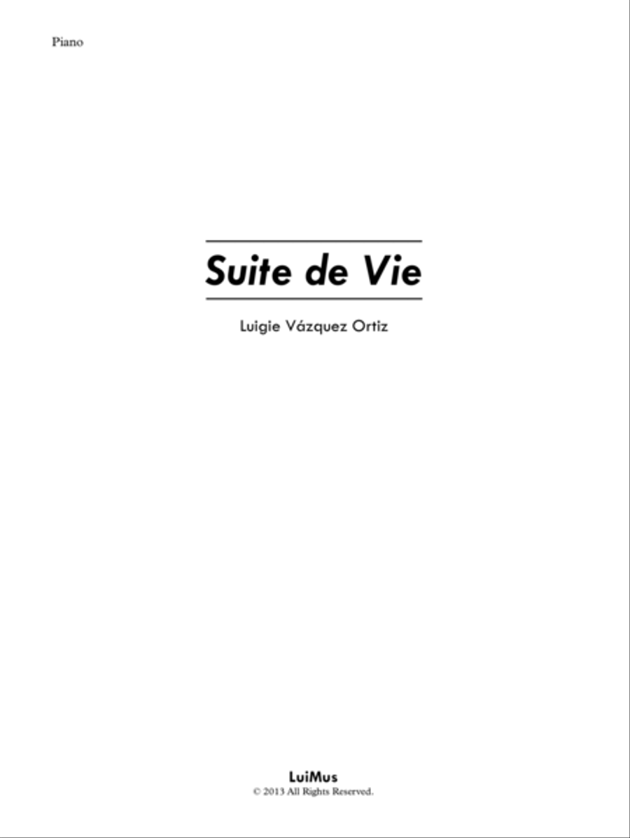 Suite de Vie Piano Solo scores gallery preview page 1