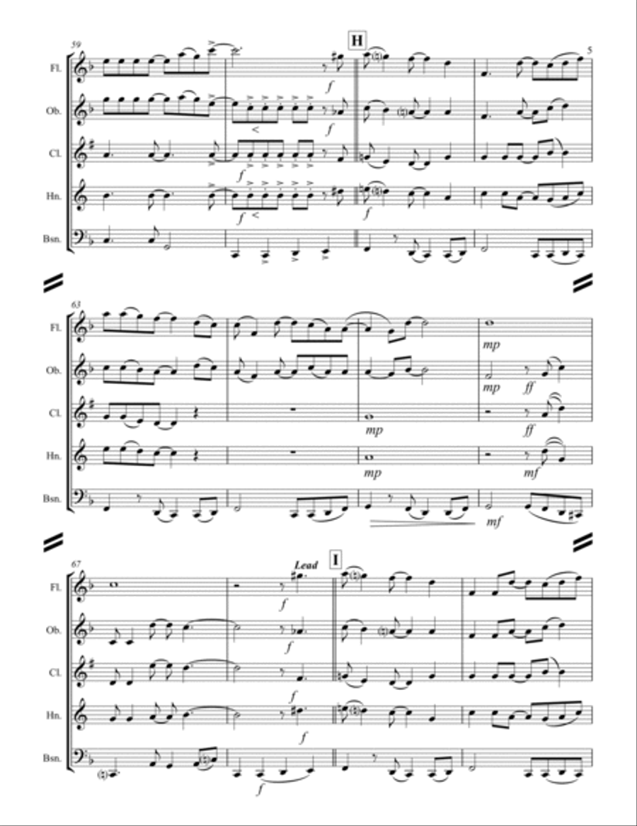 Friends In Low Places Woodwind Quintet scores gallery preview page 6