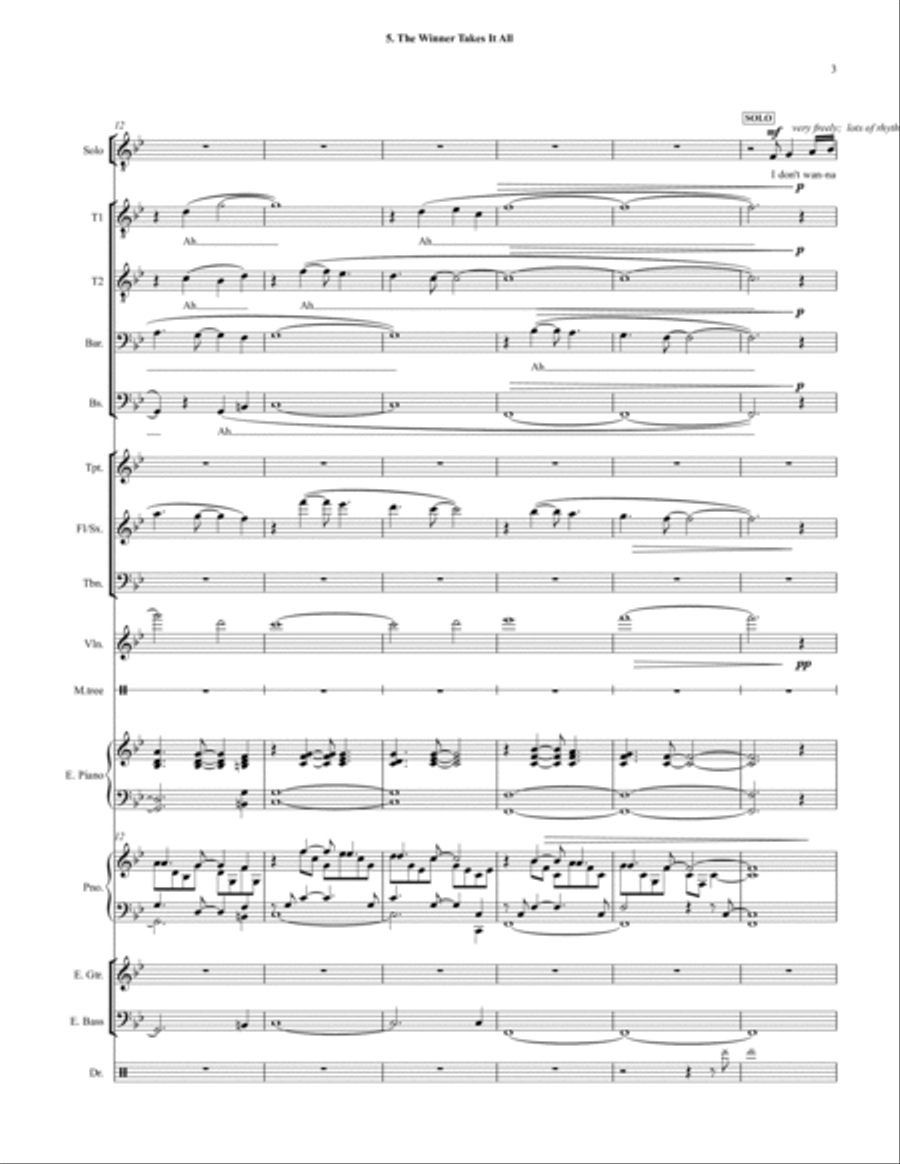 The Winner Takes It All Large Ensemble scores gallery preview page 3