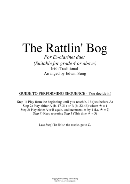 The Rattlin' Bog (for Eb-clarinet duet, suitable for grade 4 or above) image number null